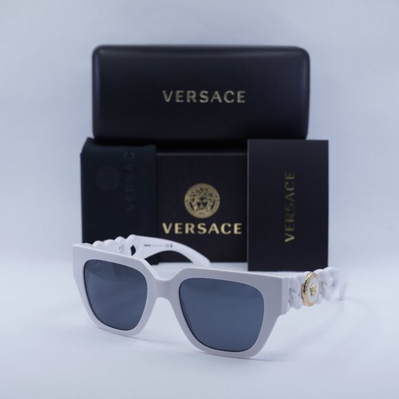 Versace VE4409 314/87 Square Sunglasses – White/Grey - Picture 1 of 10
